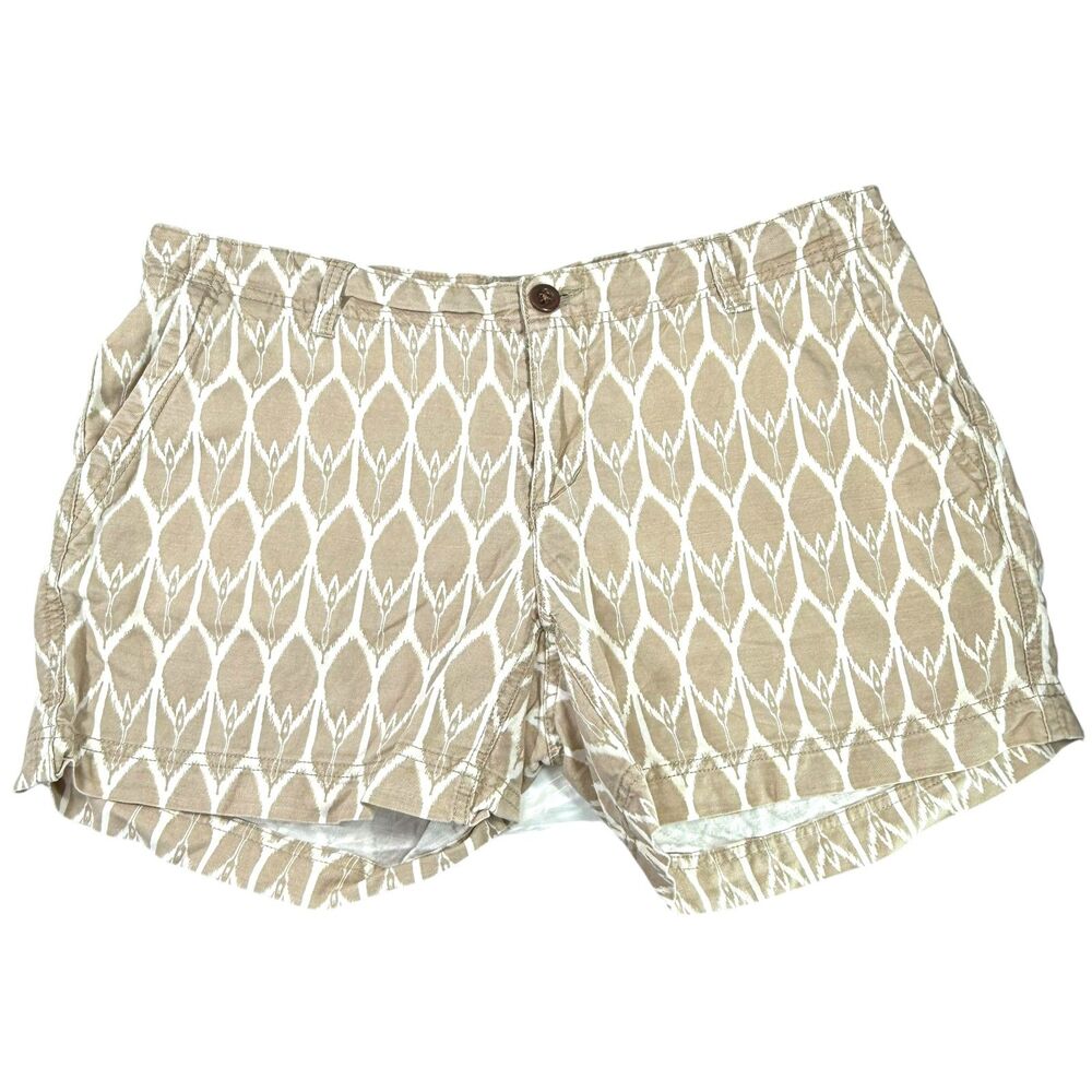 The North Face Tan Linen Shorts Ikat Print Size 10 Coastal Resort Festival